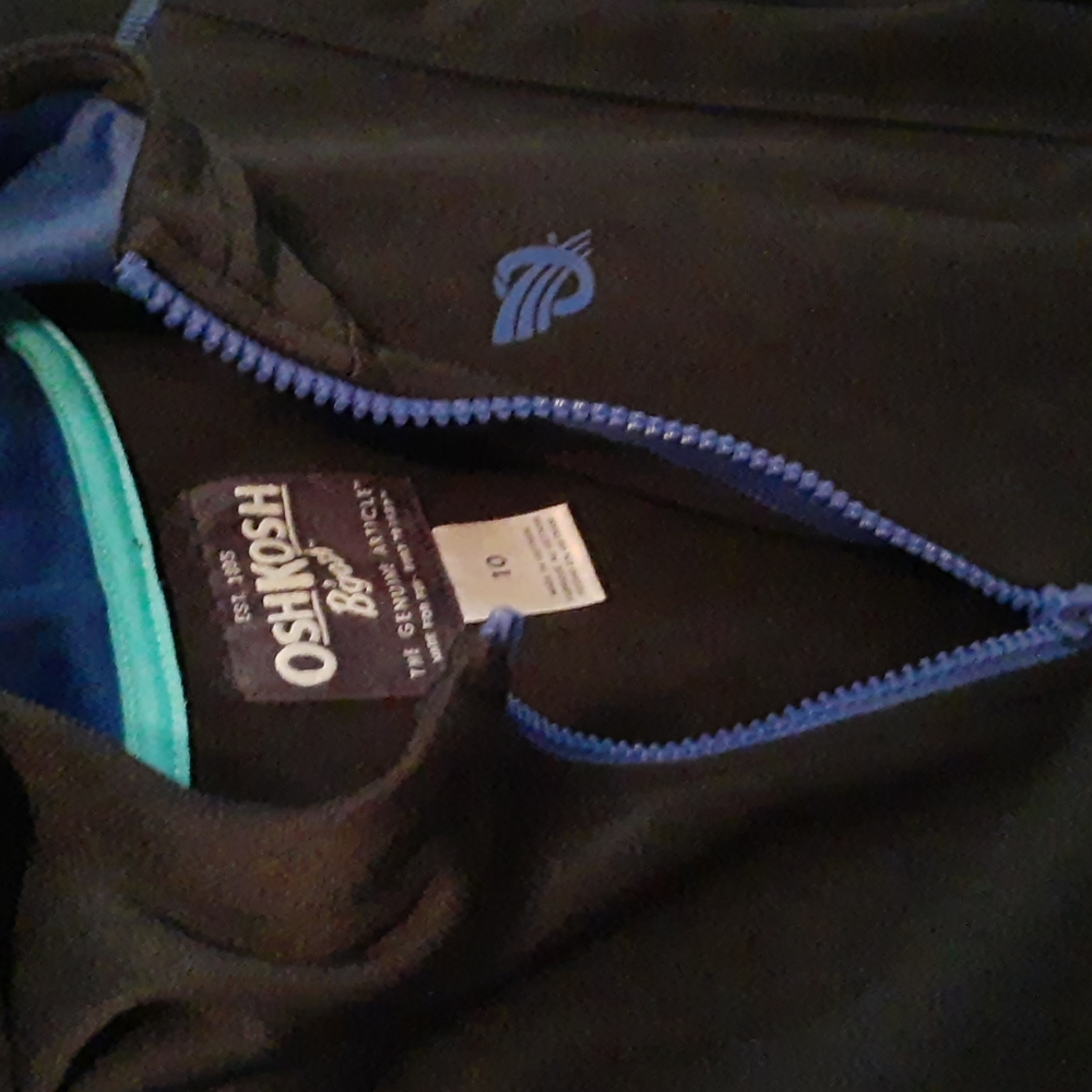 OshKosh B'Gosh Active Hoodie Jacket Zipper Front Big Boys Size 10